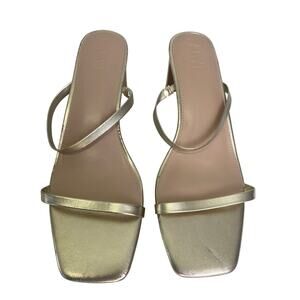 Faryl by Farylrobin Analisa Sandals Womens US 12 Gold Slip On Block Heel